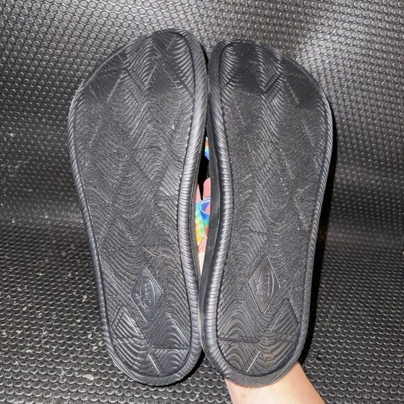 Chaco Chillos Dark Tie Dye Flip Flop Sandals Rainbow Black Shoe Men's Size 11 - Picture 4 of 5
